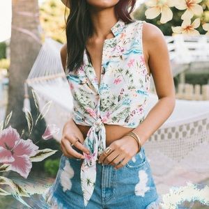 Show Me Your Mumu Tiki Time Croix Tie Top